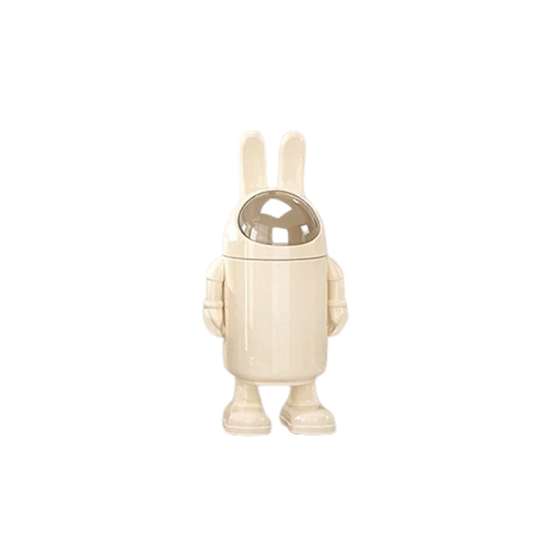 Poubelle design astronaute sur pied