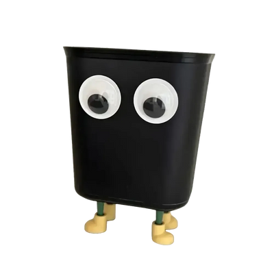 Poubelle originale noire au design ludique 8L