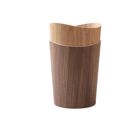Poubelle en bois naturel