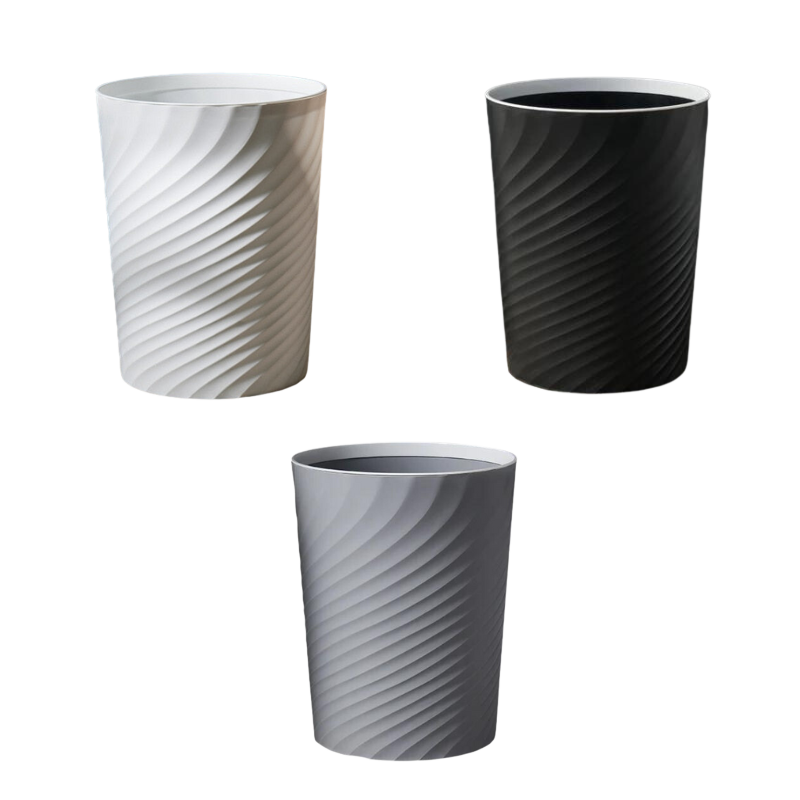 Poubelle Style Nordique - Effet Ondulé