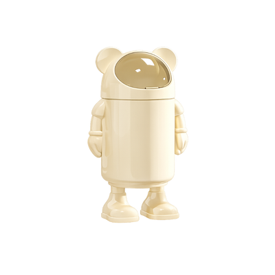 Poubelle design astronaute sur pied