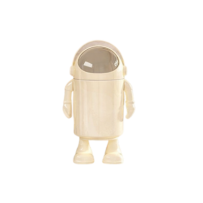 Poubelle design astronaute sur pied