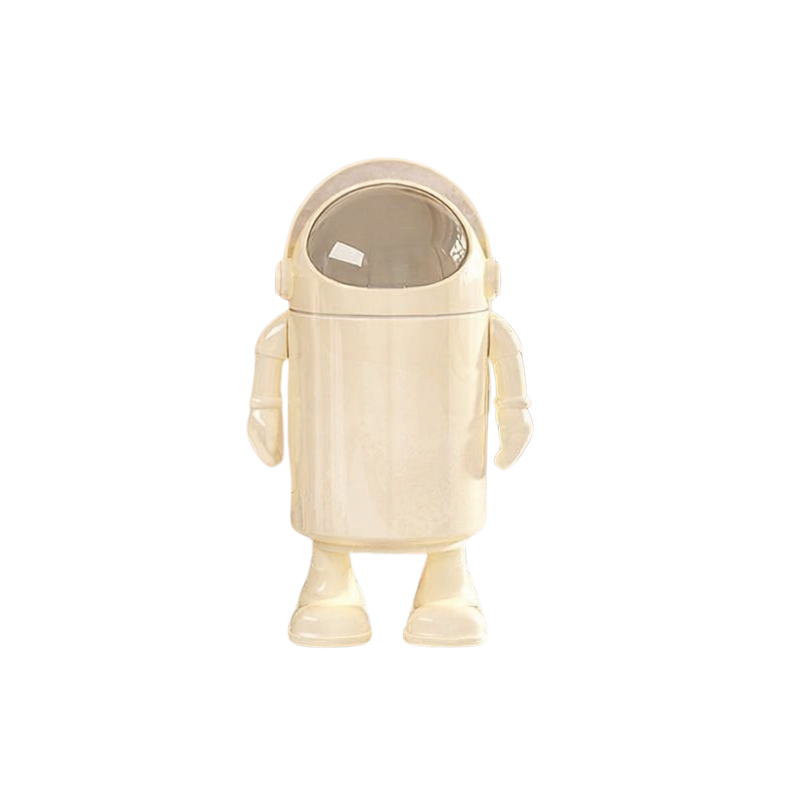 Poubelle design astronaute sur pied