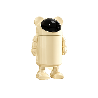 Poubelle design astronaute sur pied