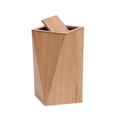 Poubelle Créative Diamant en Bois Moderne