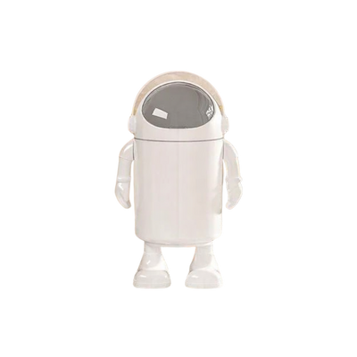 Poubelle design astronaute sur pied
