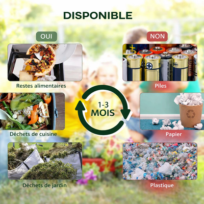 Composteur de jardin rotatif à double chambre 130L
