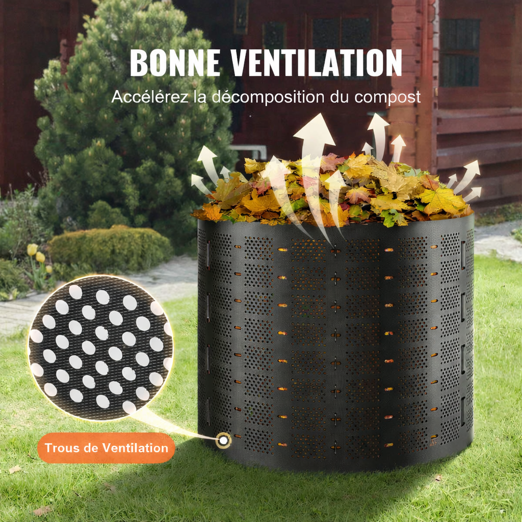 Composteur poubelle extérieur à grande capacité modulable 1000L