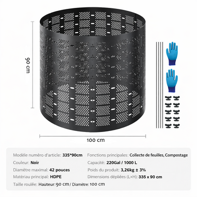 Composteur poubelle extérieur à grande capacité modulable 1000L