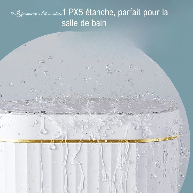 Poubelle automatique design ovale à parois cannelées 7L