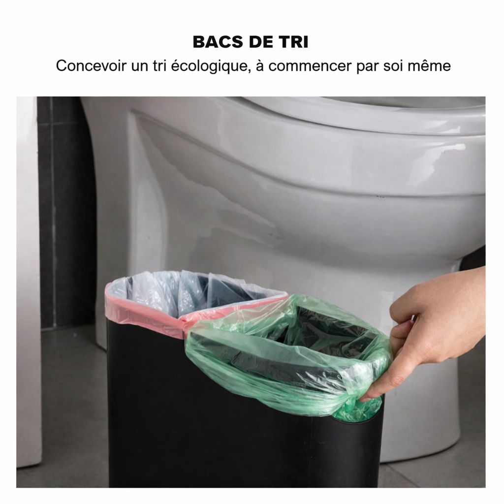 Poubelle blanche à couvercle presse 12L