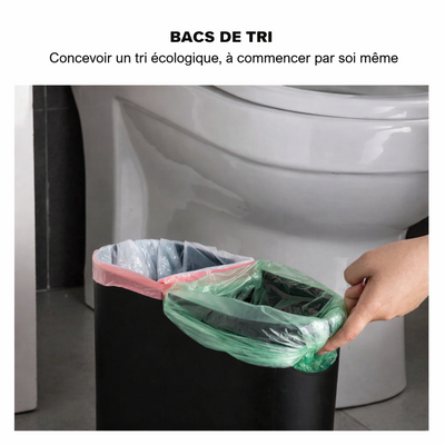 Poubelle blanche à couvercle presse 12L