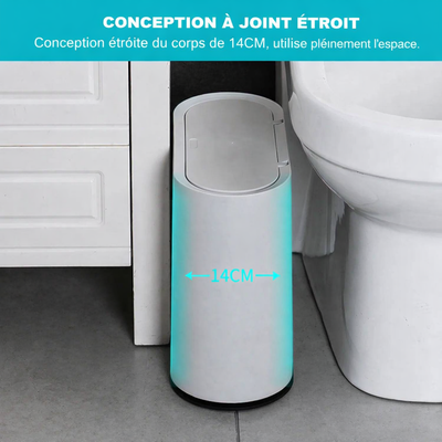 Poubelle blanche à couvercle presse 12L