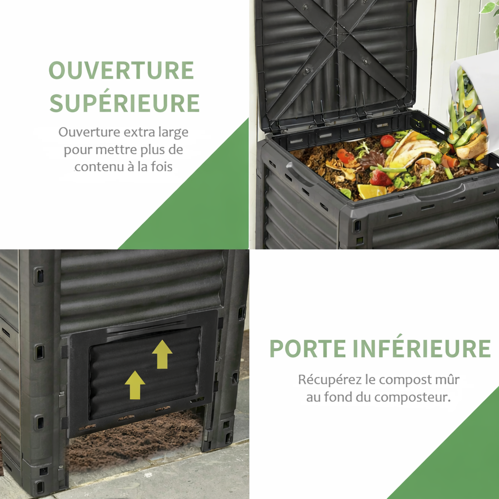 Poubelle de compostage extérieure sans odeur 300L
