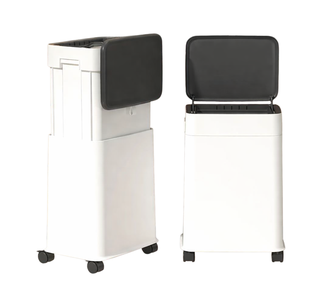 Poubelle de cuisine haute à couvercle coulissant