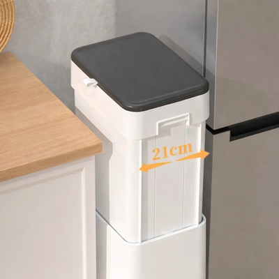 Poubelle de cuisine haute à couvercle coulissant