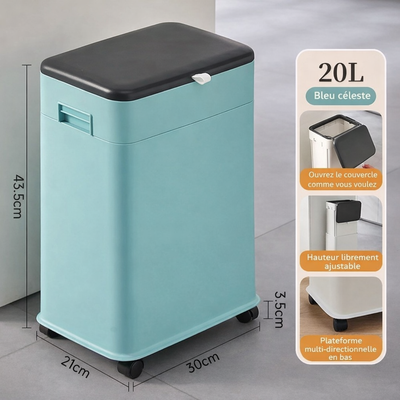 Poubelle de cuisine haute à couvercle coulissant