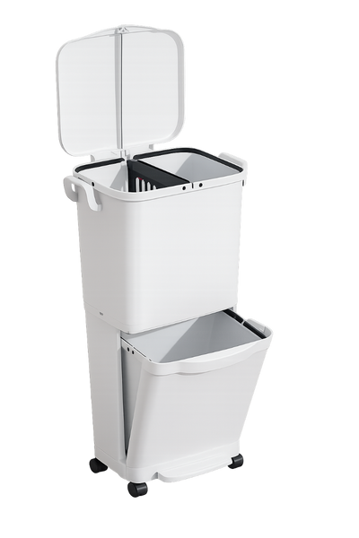 Poubelle de cuisine haute à couvercle coulissant