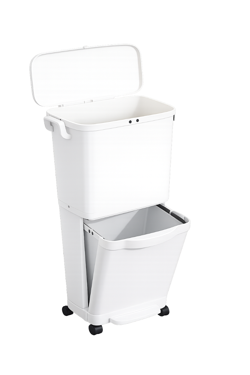 Poubelle de cuisine haute à couvercle coulissant