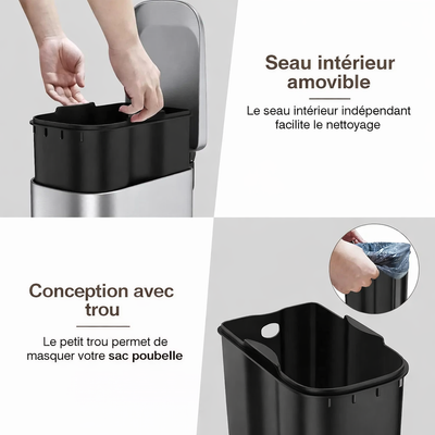 Poubelle design à pédale en inox 6L