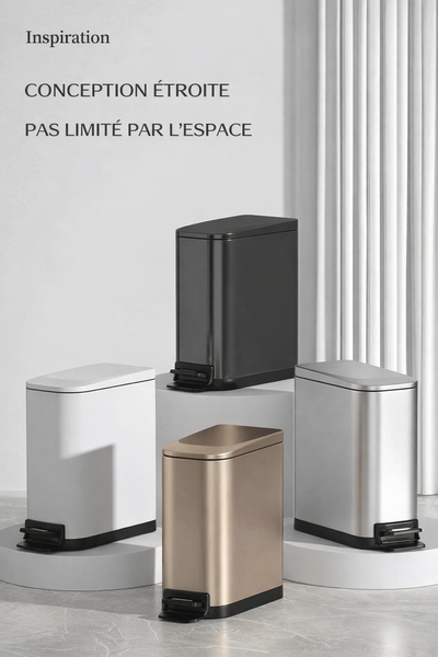 Poubelle design à pédale en inox 6L
