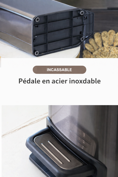 Poubelle design à pédale en inox 6L