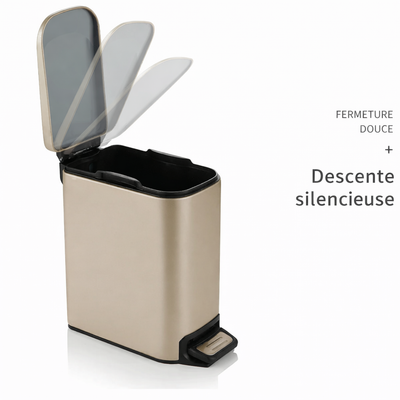 Poubelle design à pédale en inox 6L
