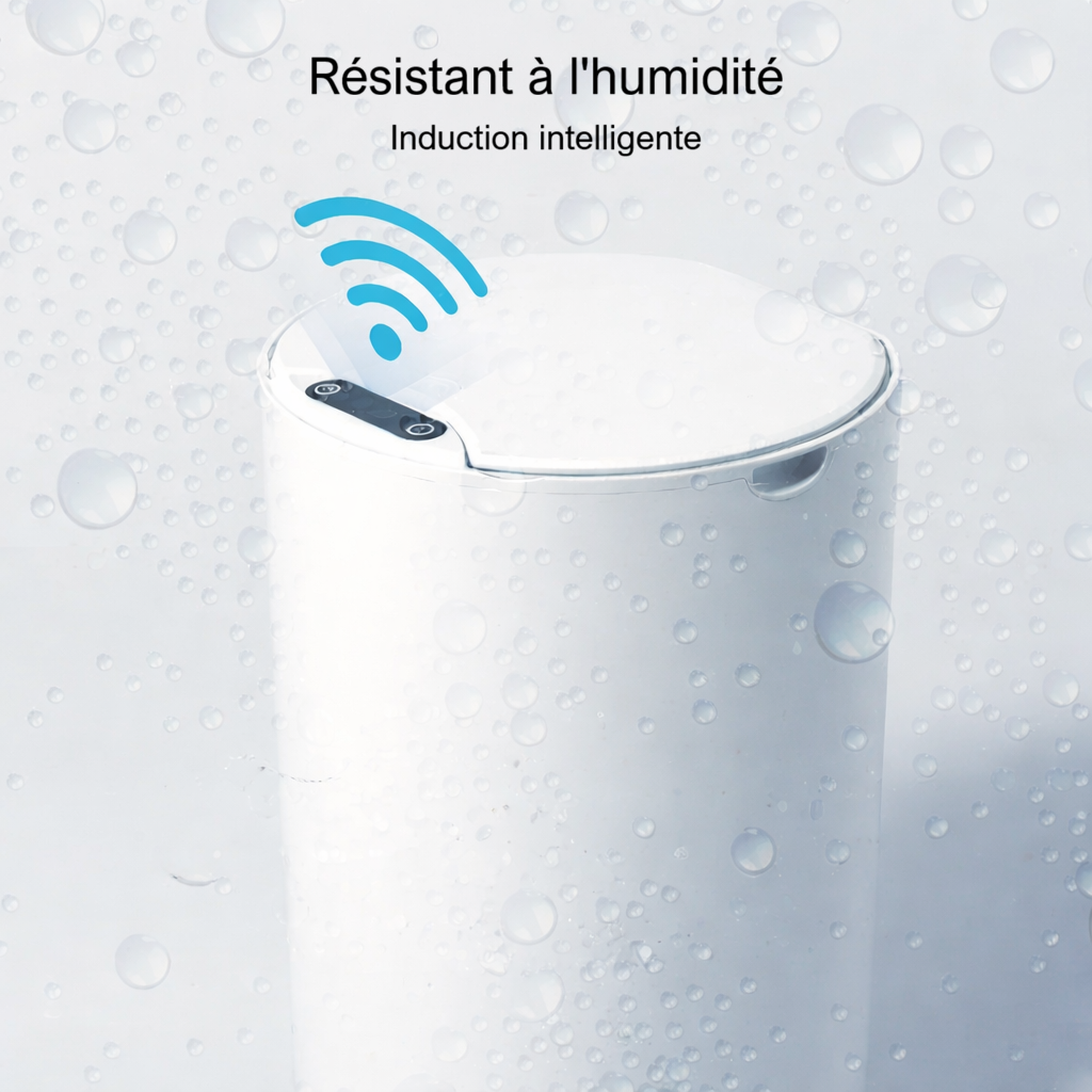 Poubelle intelligente ronde à ouverture automatique 14L