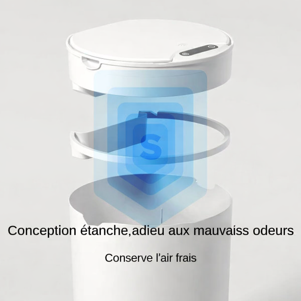 Poubelle intelligente ronde à ouverture automatique 14L