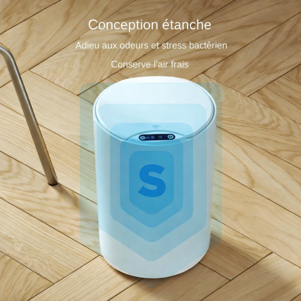 Poubelle intelligente ronde à ouverture automatique 14L