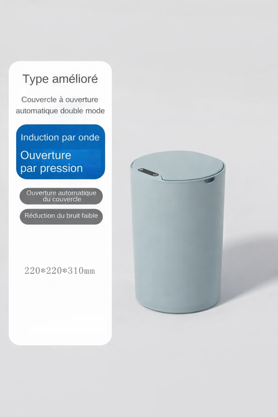 Poubelle intelligente ronde à ouverture automatique 14L