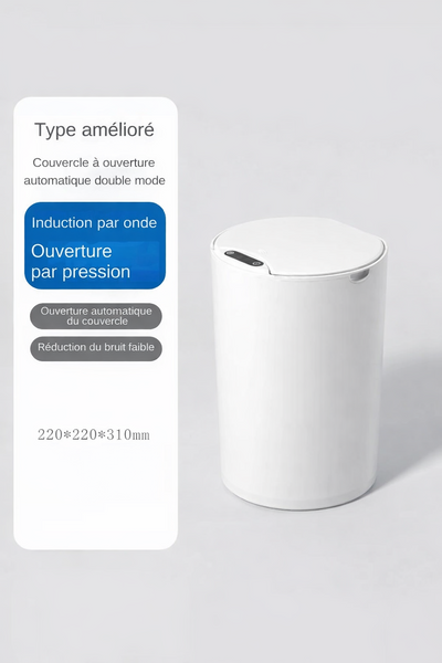 Poubelle intelligente ronde à ouverture automatique 14L