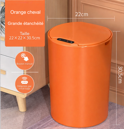 Poubelle intelligente ronde à ouverture automatique 14L