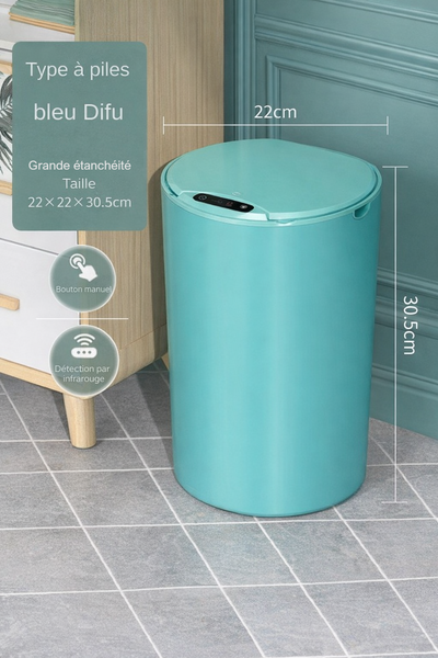 Poubelle intelligente ronde à ouverture automatique 14L