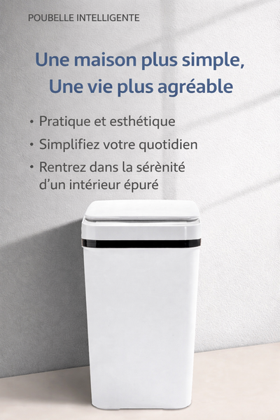 Poubelle rectangulaire automatique sans contact 12L