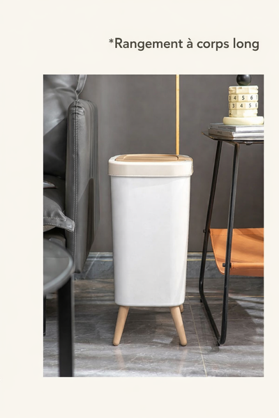 Poubelle rectangulaire avec couvercle à pression design