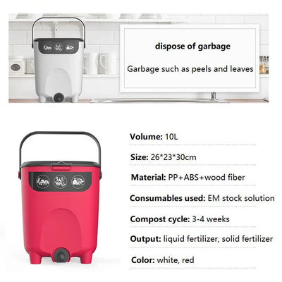 Composteur de Cuisine Bokashi 10L volume