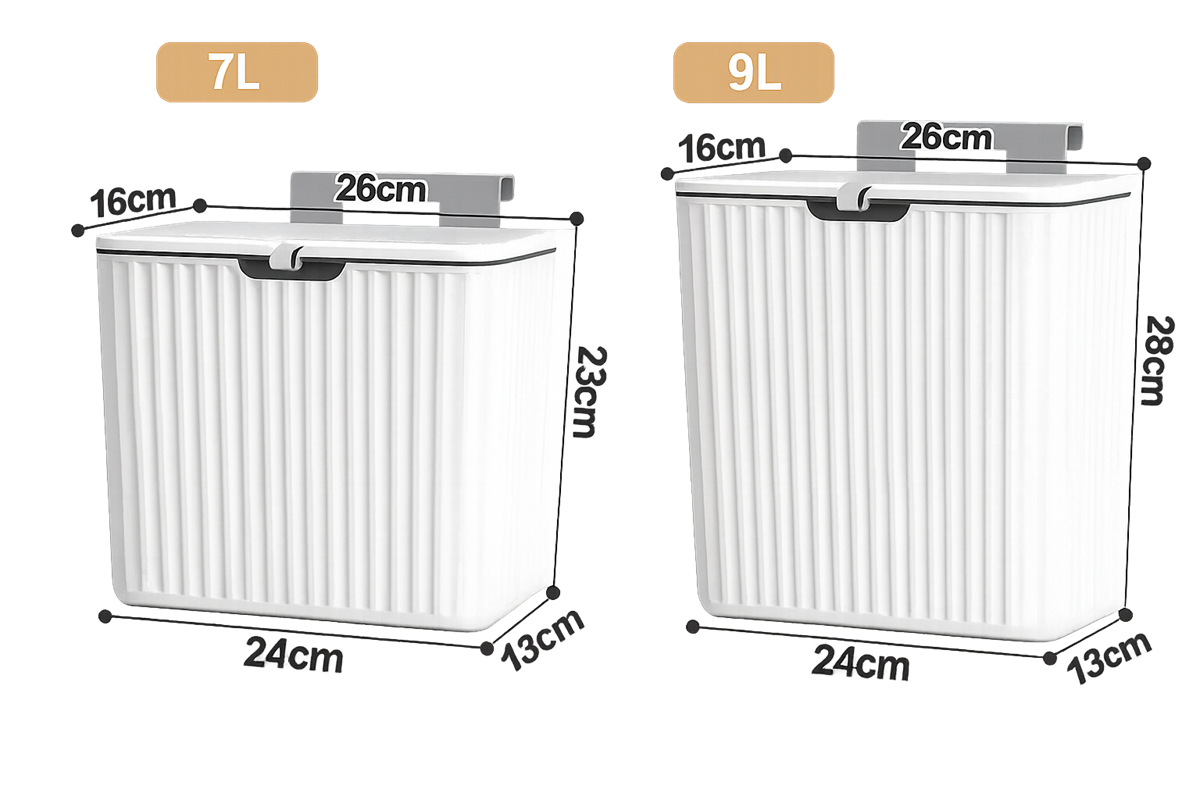 Poubelle de Cuisine Murale avec Couvercle