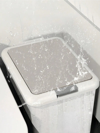 Poubelle à pédale rectangulaire blanche compacte et pratique