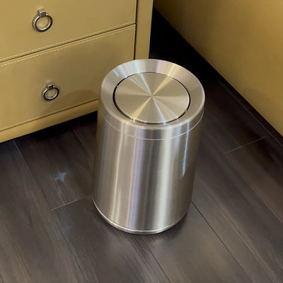 Poubelle design de luxe en inox à couvercle roulant