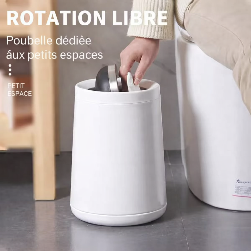 Poubelle design de luxe en inox à couvercle roulant