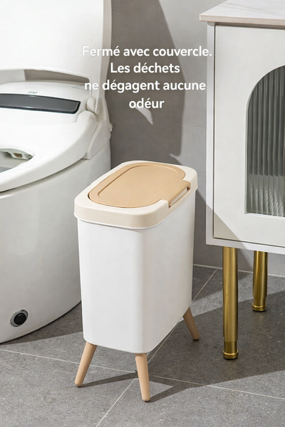 Poubelle rectangulaire avec couvercle à pression design