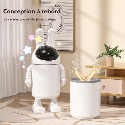 Poubelle design astronaute sur pied