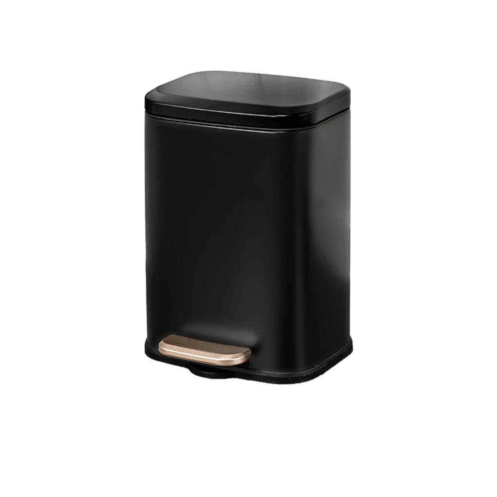 Poubelle rectangulaire en acier inoxydable noir mate