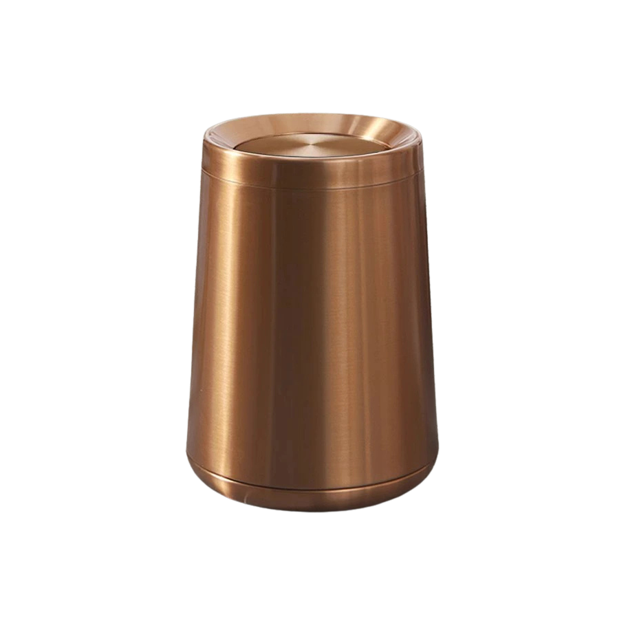 Poubelle design de luxe en inox à couvercle roulant