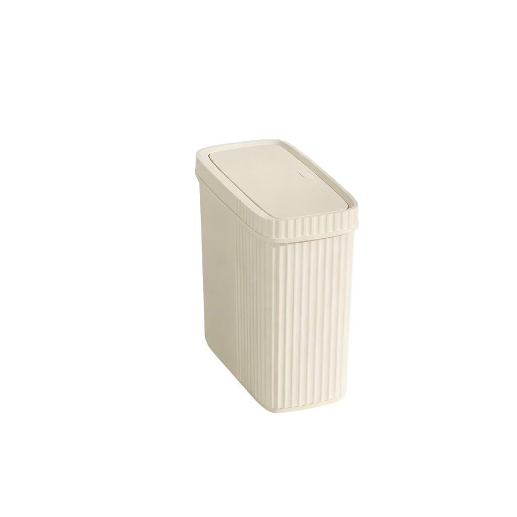 Poubelle avec couvercle presse, design rectangulaire anti-odeur