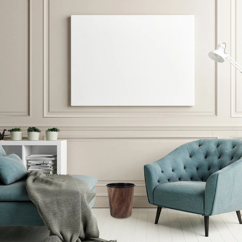 Corbeille ronde design rétro imitation bois 7L