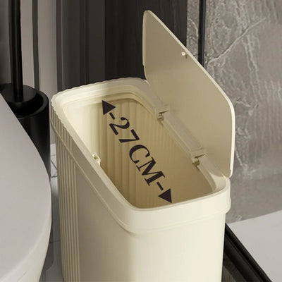 Poubelle avec couvercle presse, design rectangulaire anti-odeur