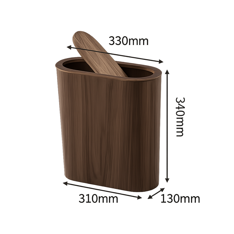 Poubelle en Bois Ovale Moderne