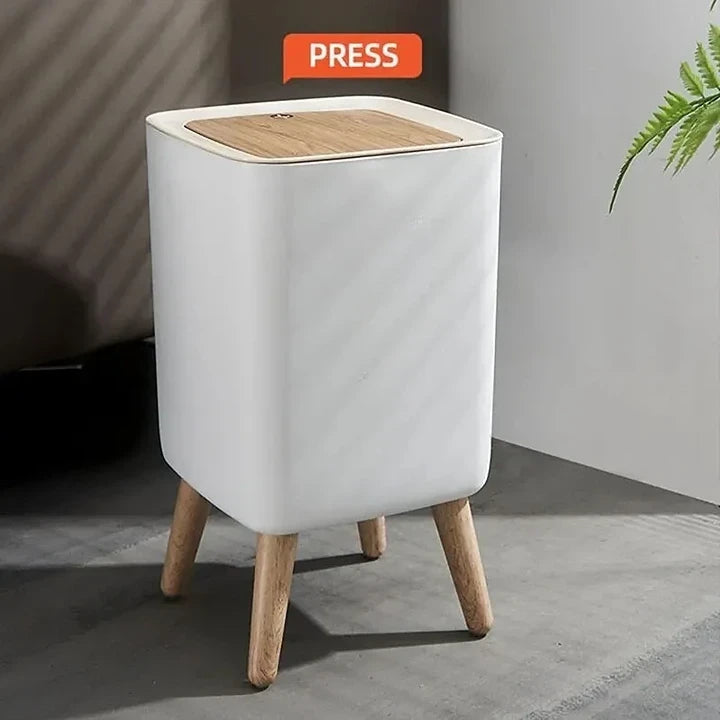 Poubelle à pression sur pied design élégant 10L